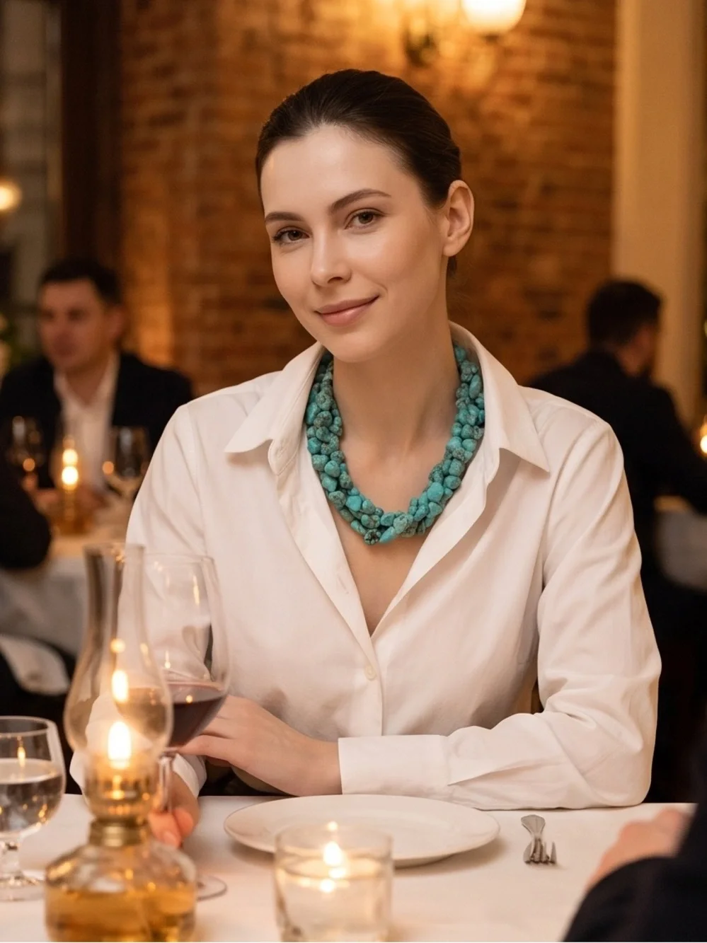 Turquoise Multi-Strand Stone Necklace for Women